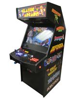 1182 2-player, blue buttons, orange buttons, lighted, blue trackball, black trim, spinner, classic arcade